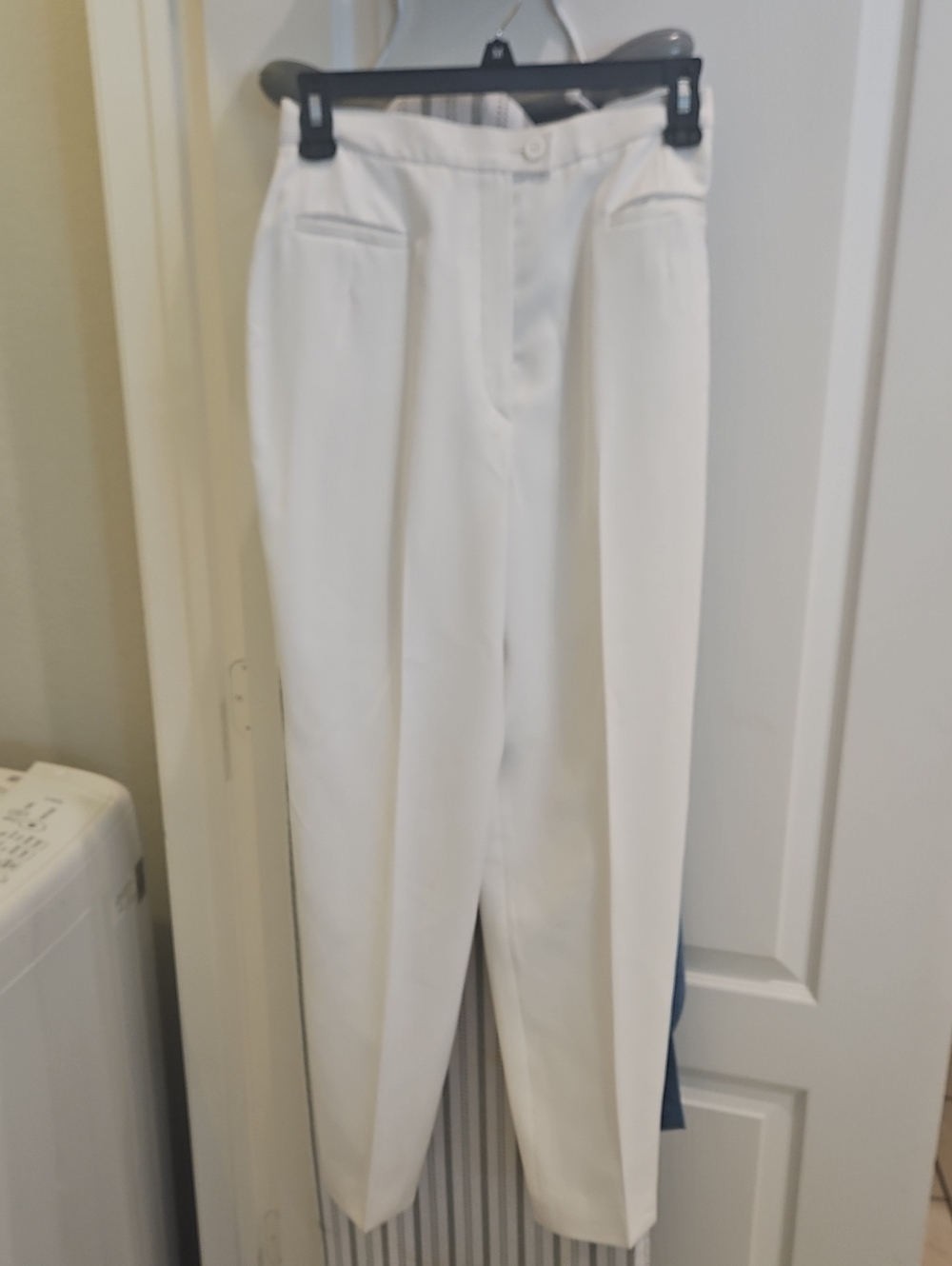 Vintage High-Waisted Tailored Cream Trousers Made in France — Fits US 2/4